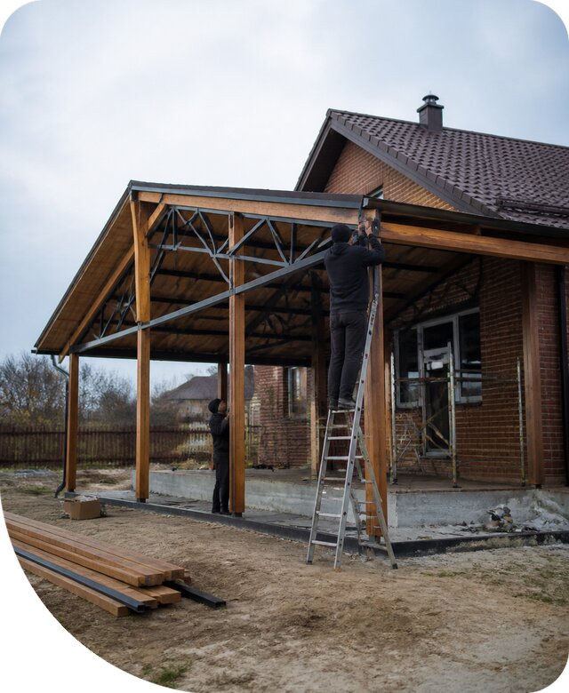 Пристройка навеса к дому и участку в Ростове-на-Доне под ключ