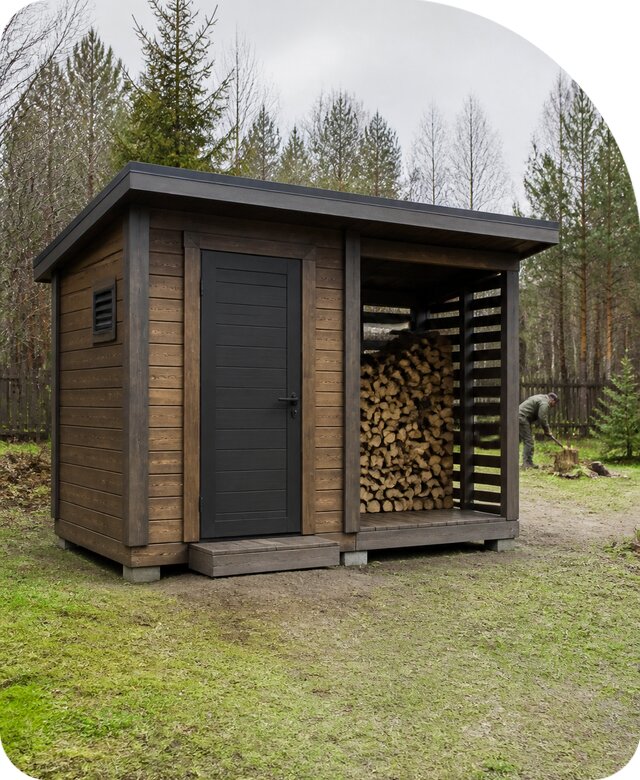 Туалет с дровником в Ростове-на-Доне под ключ по цене от 67789 р. | РадиДОМА-Рст